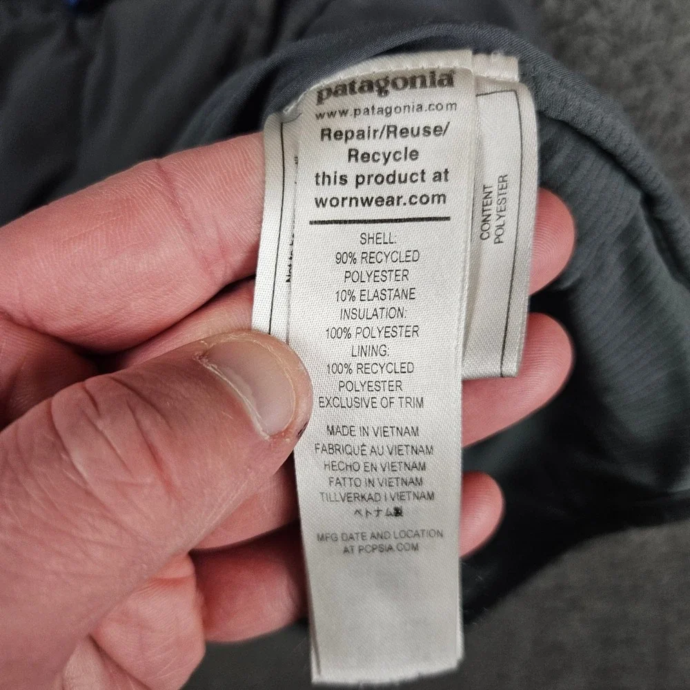 Patagonia Pack In Jacket Mens‎ S Full Zip Forge Grey Outdoors Quilted 20945